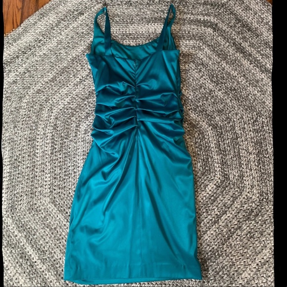Teal Rouched Dress - Picture 2 of 3